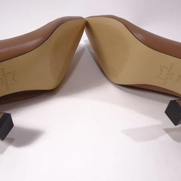 Marc Fisher Hint Snake-Print Heel Leather Booties Ankle Boots 7.5 NWOB 199 TAN - Picture 6 of 8